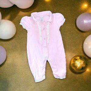 STARTING OUT Baby Girl One Piece Short Sleeves Light Pink Jump Suit 3 months